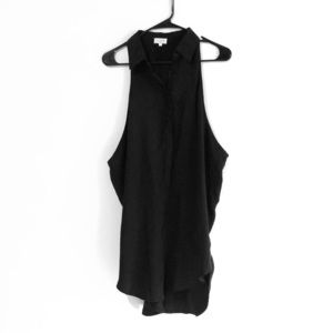 Black button up sleeveless dress